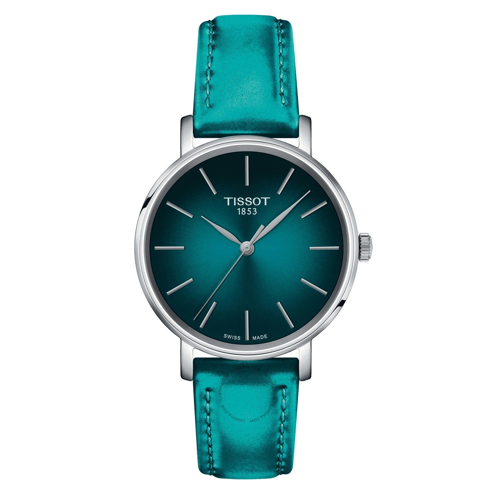 Tissot T-Classic Quartz Graded Turquoise-Black Dial Ladies Watch T143.210.17.091.00